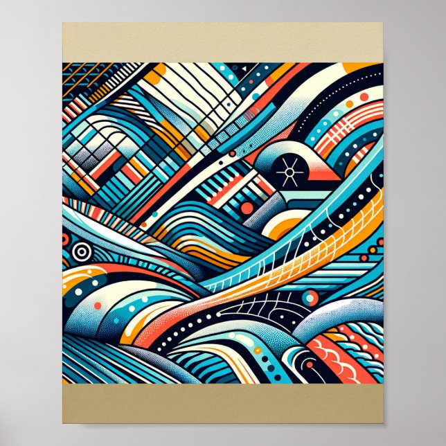 Póster de arte de olas del océano (Frente)