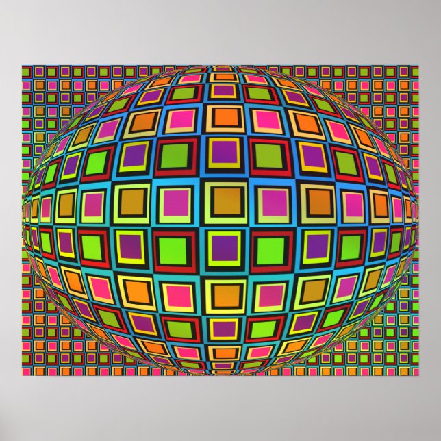 Poster de arte de op-art de variedad visual (Frente)