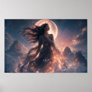 Póster de arte de paisaje onírico celestial bajo l