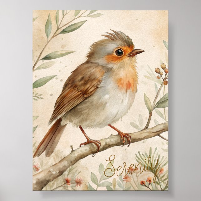 Póster de Arte de Pájaros con Acuarela Moderna (Frente)