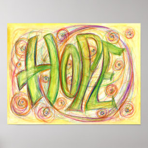 Poster de arte de palabra de curación inspiradora