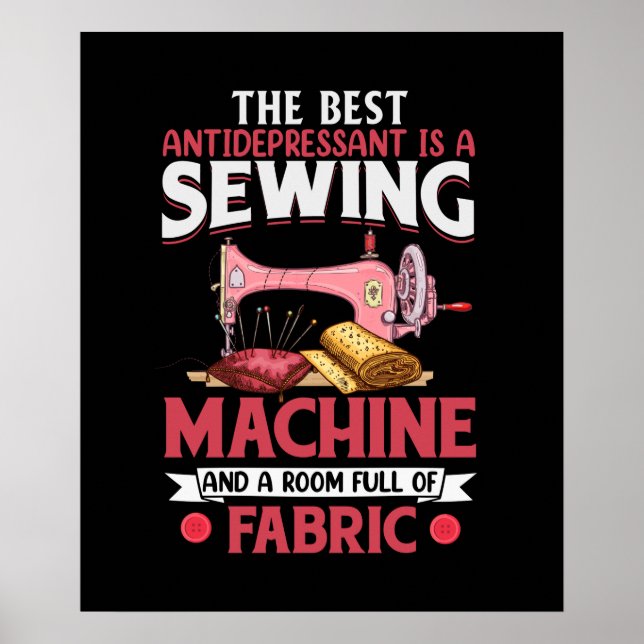 poster de arte de palabras de costura divertida (Frente)