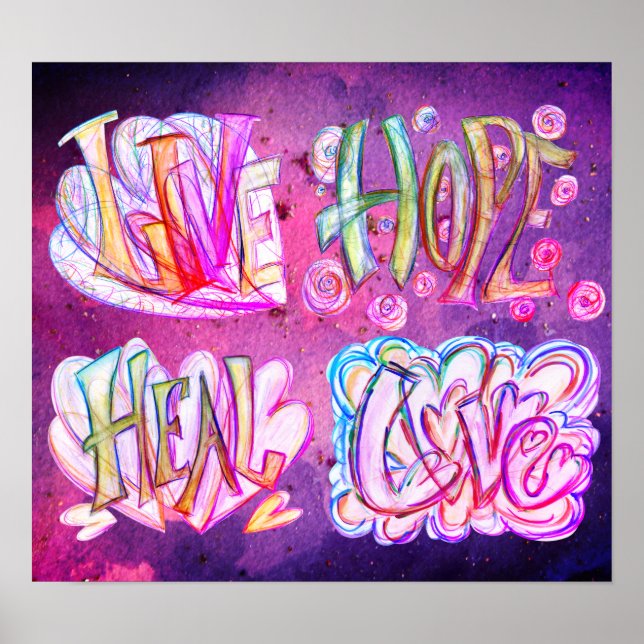 Poster de arte de palabras inspiradoras (Frente)