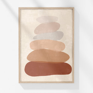Póster de Arte de Pared Abstracto Piedras Boho Zen