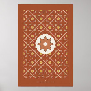 Póster de Arte de Pared con Patrón de Baldosas Mar