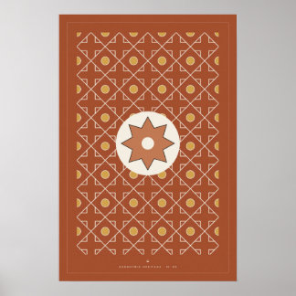 Póster de Arte de Pared con Patrón de Baldosas Mar