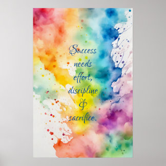 Poster de arte de pared de acuarela de motivación