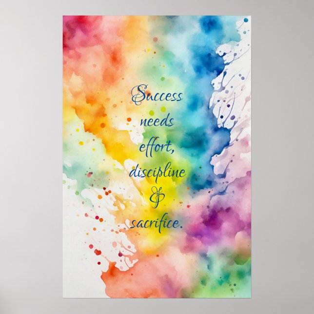 Poster de arte de pared de acuarela de motivación  (Frente)