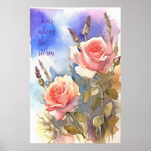 Poster de arte de pared de acuarela Motivacional 1