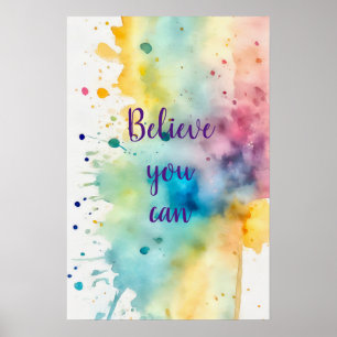 Poster de arte de pared de acuarela Motivacional 1
