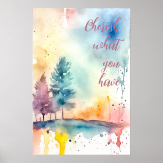 Poster de arte de pared de acuarela Motivacional 1