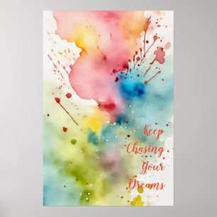 Poster de arte de pared de acuarela Motivacional 1