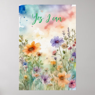 Poster de arte de pared de acuarela Motivacional 3