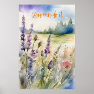 Poster de arte de pared de acuarela motivacional 4