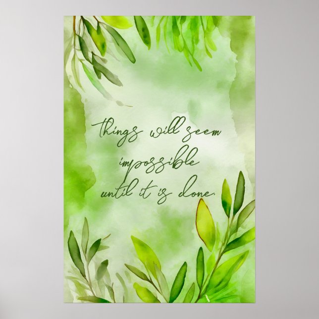 Poster de arte de pared de acuarela Motivacional 5 (Frente)