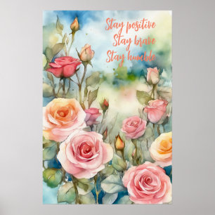 Poster de arte de pared de acuarela Motivacional 6