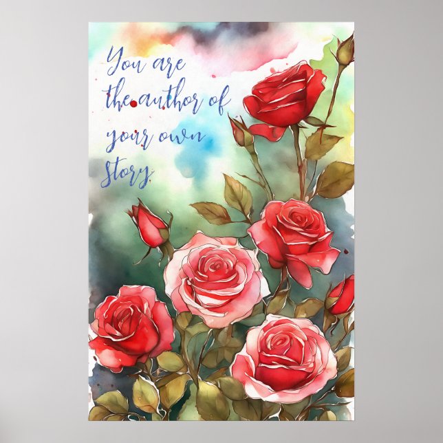 Poster de arte de pared de acuarela Motivacional 7 (Frente)