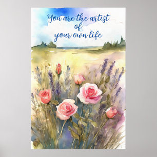 Poster de arte de pared de acuarela Motivacional 7