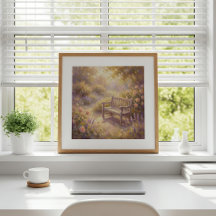 Póster de Arte de Pared de Banco de Jardín