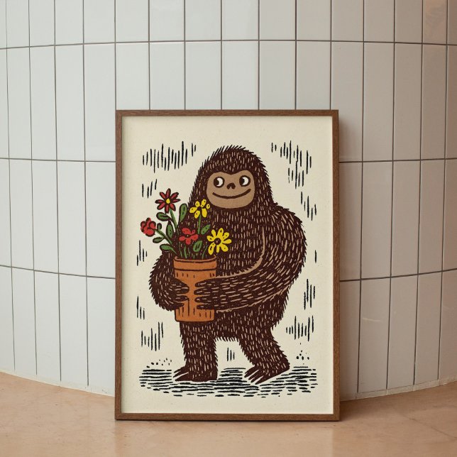 Póster de Arte de Pared de Bigfoot con Flores Lind (Subido por el creador)