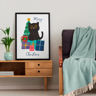 Póster de Arte de Pared de Café de Gato Lindo Navi