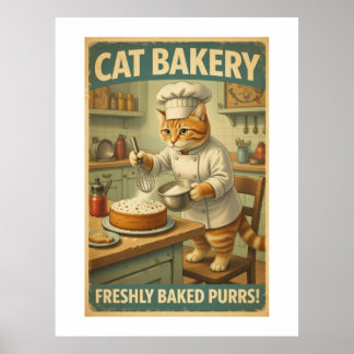 Póster de arte de pared de Chef Gato