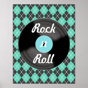 Póster de Arte de Pared de Disco Antiguo