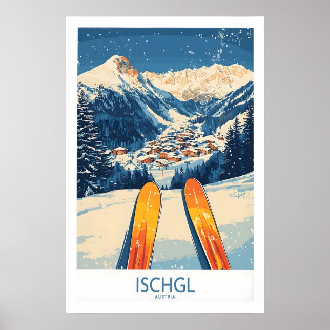 Póster de arte de pared de esquí de Ischgl 1 (Frente)