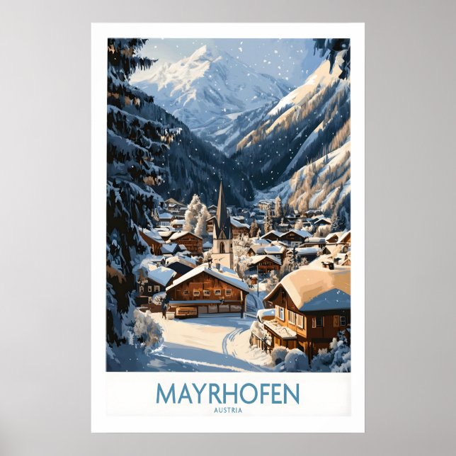 Póster de arte de pared de esquí de Mayrhofen 1 (Frente)