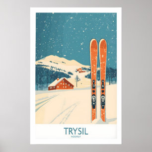 Póster de Arte de Pared de Esquí Trysil Noruega 1