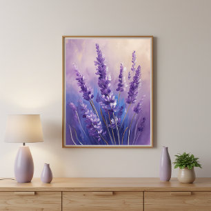 Póster de Arte de Pared de Flores de Lavanda