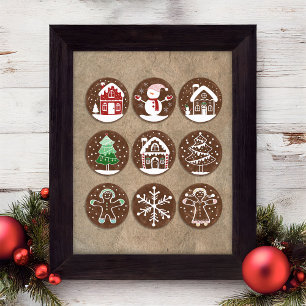 Póster de Arte de Pared de Galletas de Jengibre de