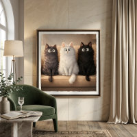 Póster de Arte de Pared de Gatitos Lindos Grises, 