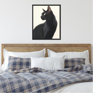Póster de Arte de Pared de Gato Negro Elegante