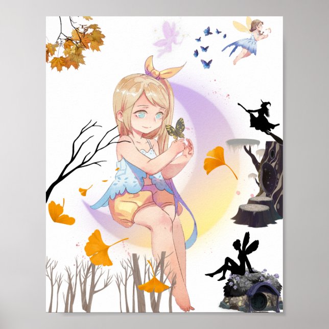Póster de Arte de Pared de Hada Princesa de Anime  (Frente)