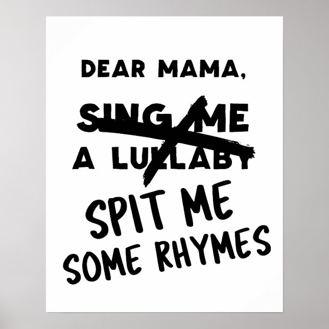 Póster de Arte de Pared de Hip Hop No Lullaby (Frente)