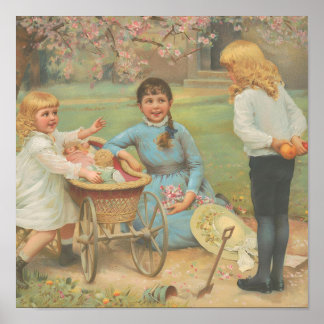 Póster de Arte de Pared de Jardín Infantil Vintage