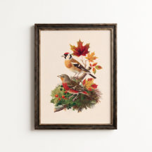 Póster de Arte de Pared de Jilguero Lúgano Vintage