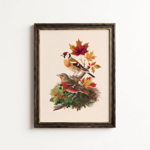 Póster de Arte de Pared de Jilguero Lúgano Vintage