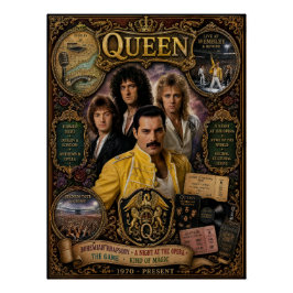Póster de arte de pared de la banda Queen Vintage