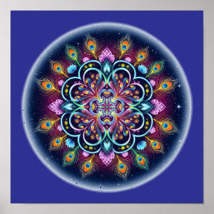 Póster de Arte de Pared de Mandala Cósmico