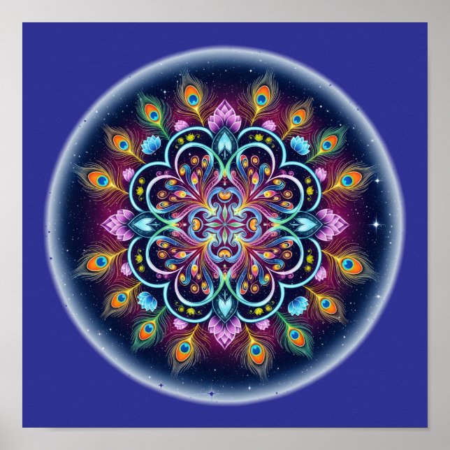 Póster de Arte de Pared de Mandala Cósmico (Frente)