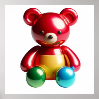 Póster de Arte de Pared de Muñeca de Oso de Peluch