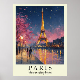 Póster de Arte de Pared de Noche Personalizada de 