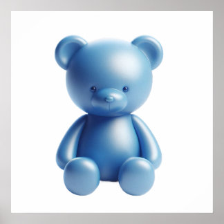 Póster de Arte de Pared de Oso de Peluche Azul Ado