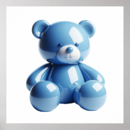 Póster de Arte de Pared de Oso de Peluche Azul Kaw