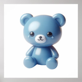 Póster de Arte de Pared de Oso de Peluche Azul par