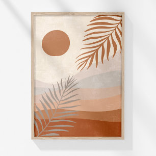 Póster de Arte de Pared de Paisaje Botánico Neutra