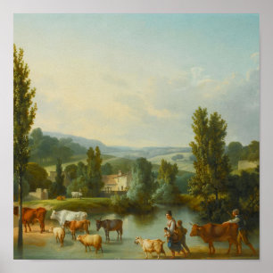 Póster de Arte de Pared de Paisaje Campestre Pasto