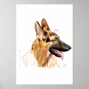 Póster de Arte de Pared de Pastor Alemán